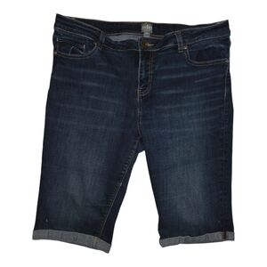 Soho New York & Co stretch denim modest Bermuda denim shorts 14